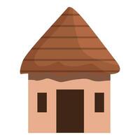 Small tropical hut with thatched roof representing tropical architecture vector