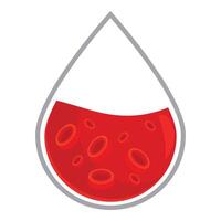 Blood drop showing red blood cells flowing inside vector