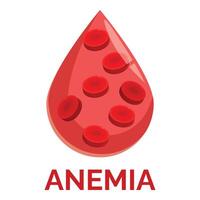 Blood drop showing low red blood cells count anemia concept vector