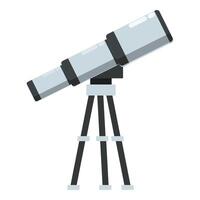 Telescope standing on tripod observing stars and planets vector