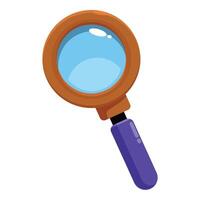 Cartoon magnifying glass zooming in searching finding vector