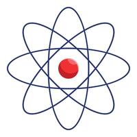 Atom icon representing chemistry and physics science vector