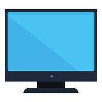 Modern desktop computer monitor displaying blue screen vector