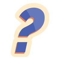 Blue question mark symbol with drop shadow effect vector