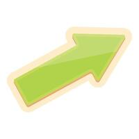 Simple green arrow pointing diagonally up and to the right vector