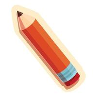 Orange pencil lying with graphite tip pointing upwards vector
