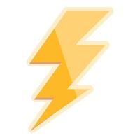 Yellow lightning bolt striking from top left corner vector