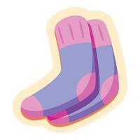 Pair of colorful striped socks lying on top of each other vector