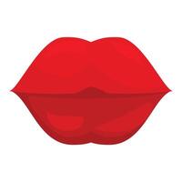 Red lips showing kissing gesture on white background vector