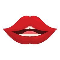 Red lips smiling showing teeth open mouth vector