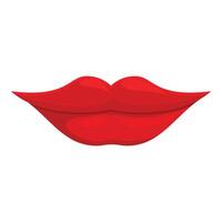 Red lips showing kissing gesture on white background vector