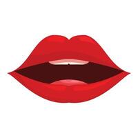 Red lips showing mouth open speaking talking vector