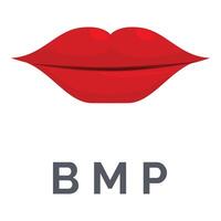 Red lips showing blowing a kiss expression for bmp medical condition vector