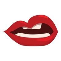 Red lips showing teeth biting down sensually vector