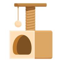 Cat tree scratching post providing hours of fun and clawing pleasure vector