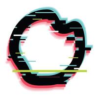 Abstract distorted glitch art frame effect surrounding copy space vector