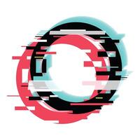 Abstract vibrant shapes creating glitch effect on white background vector