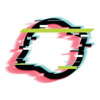 Black glitch frame showing modern concept of digital distortion vector