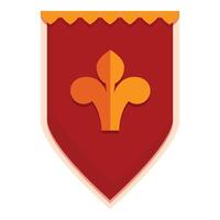 Red royal banner with golden fleur de lis showing monarchy vector