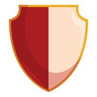 Red and white protection shield standing guard vector