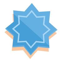 Blue eight pointed star representing quality guarantee vector