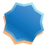 Blue and orange layered star shape creating a gradient effect vector