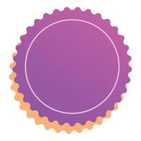 Round purple gradient sticker with scalloped edge for branding vector