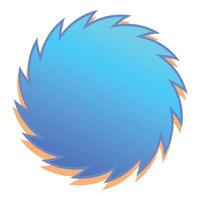 Blue circular saw blade rotating with motion blur vector