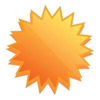 Orange starburst shape casting shadow on white background vector