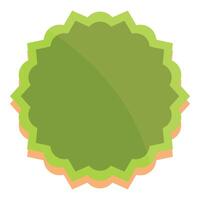 Green blank starburst sticker with shadow offering copy space vector