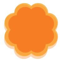 Orange flower shape blank text box with shadow vector