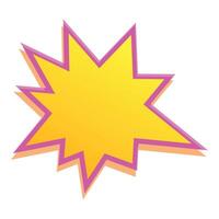 Yellow star is bursting with pink and orange glow effect vector