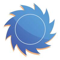Blue sun shape with jagged edges empty frame vector