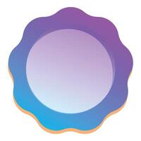 Round vibrant badge with wavy edges is shining vector