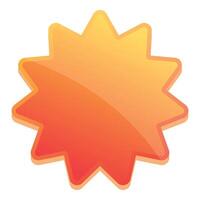 Orange starburst shape showing blank space for text vector