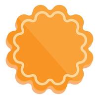Round orange blank label with scalloped edge vector