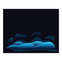 Blue liquid blob spreading on dark background vector