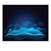 Abstract blue wave background flowing in dark space vector