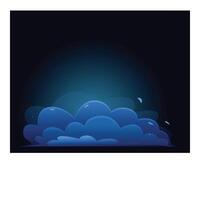 Blue smoke effect rising from the bottom on a black background vector