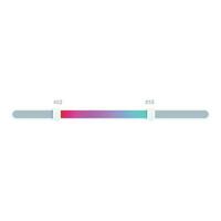 Horizontal price range slider bar with color gradient showing value change vector