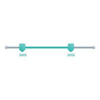 Price range slider showing increase from two hundred to two hundred and fifty five dollars vector
