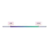 Price range slider showing minimum and maximum value with gradient vector
