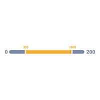Price range slider showing value from zero to two hundred dollars vector