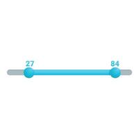Blue slider showing progress from 27 to 84 percentage vector