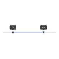 Price range slider showing increasing cost from 25 to 85 dollars vector