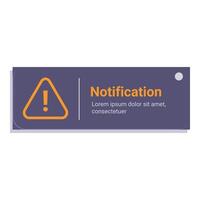 Notification banner with exclamation point in triangle vector