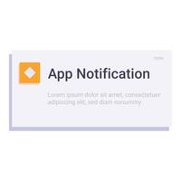 Smartphone app showing new notification alerting user vector