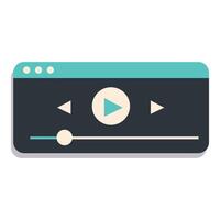 Video player showing streaming progress bar buttons and play symbol vector