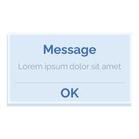 Message notification popup with confirmation button appearing on screen vector