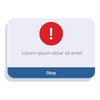 System error warning message popping up on a digital device vector